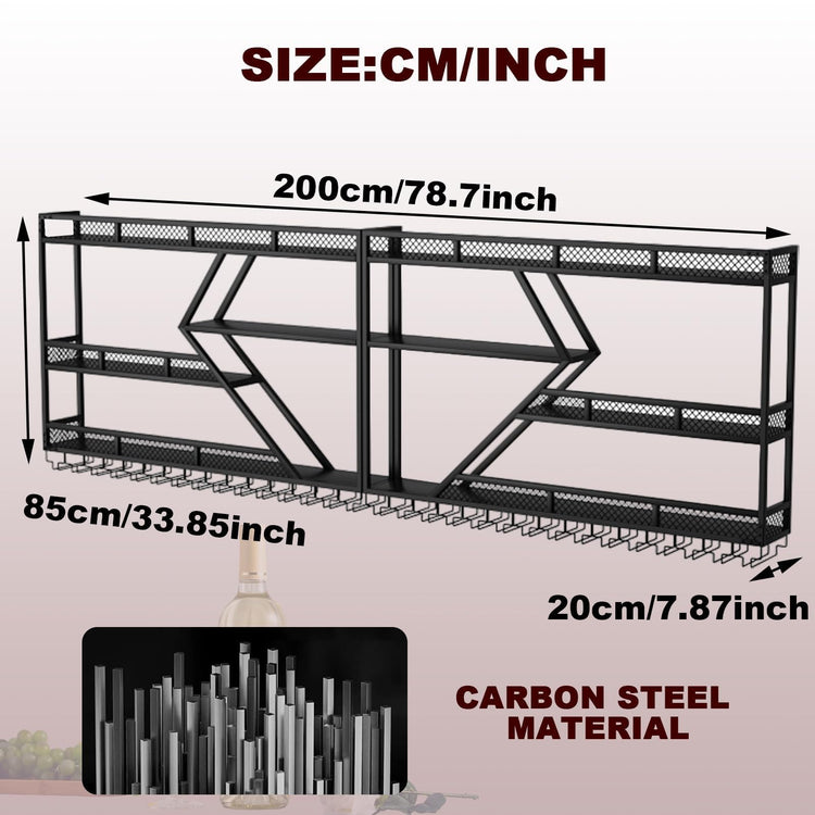 78.7in Large Wall Mounted Wine Rack