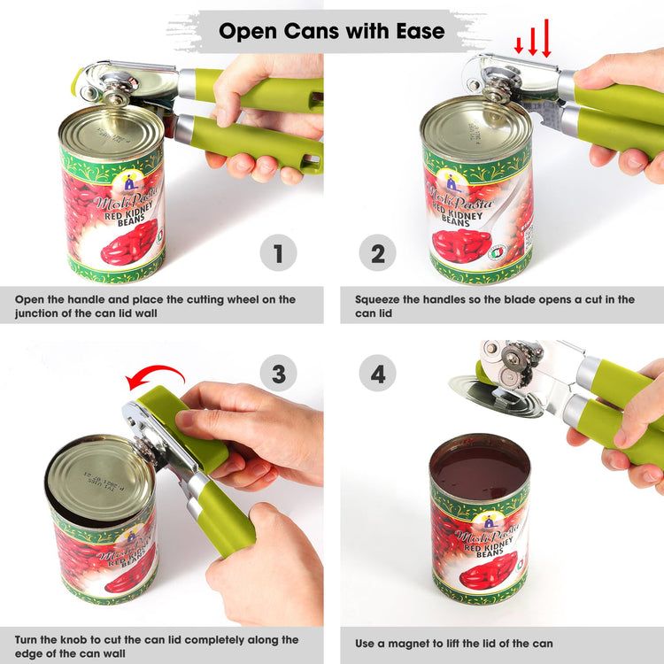 Heavy Duty Hand Can Opener Manual with Magnet