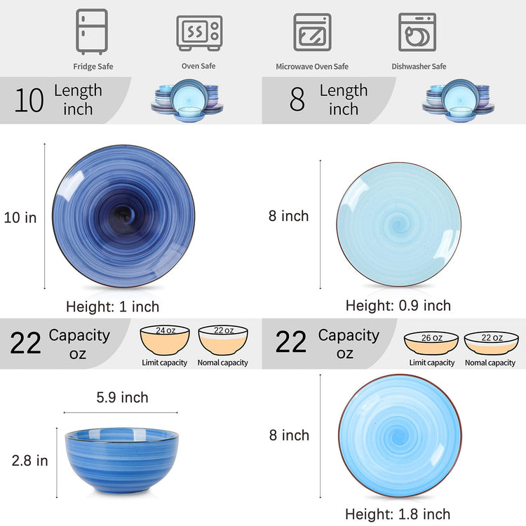 Ceramic Plates and Bowls Set