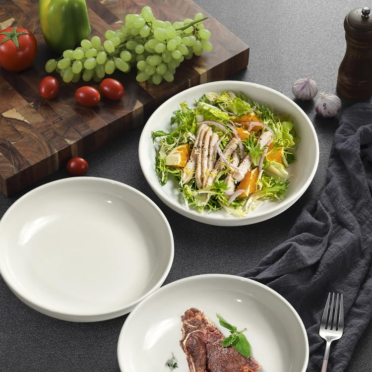 Pasta Bowls 30 Ounces Porcelain Serving Bowls for Salad (6 Count)