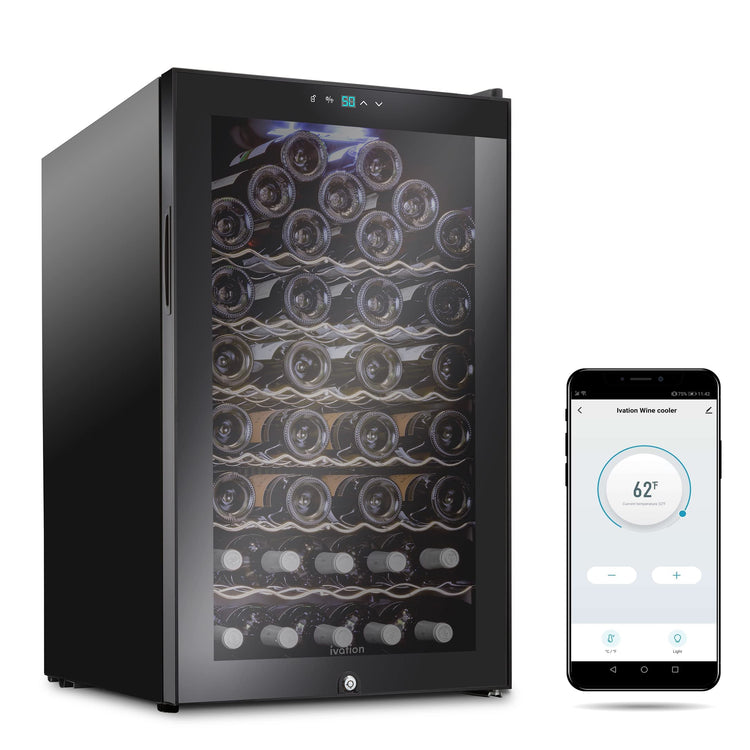 51 Bottle Compressor Wine Cooler Refrigerator with Wi (51 Count)