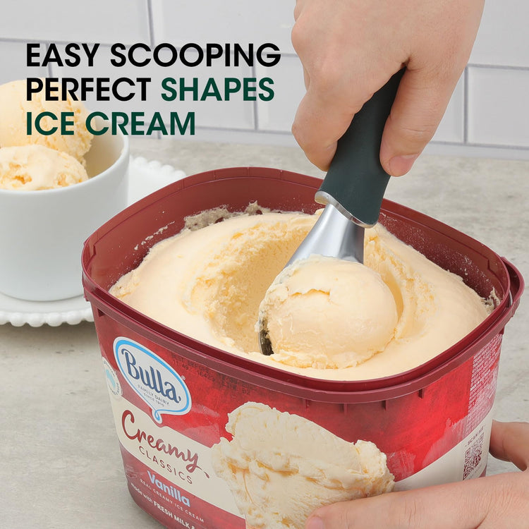 Premium Heavy Duty Ice Cream Scoop with Ergonomic Grip Handle