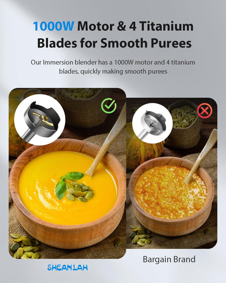 1000W Powerful Immersion Blender Handheld