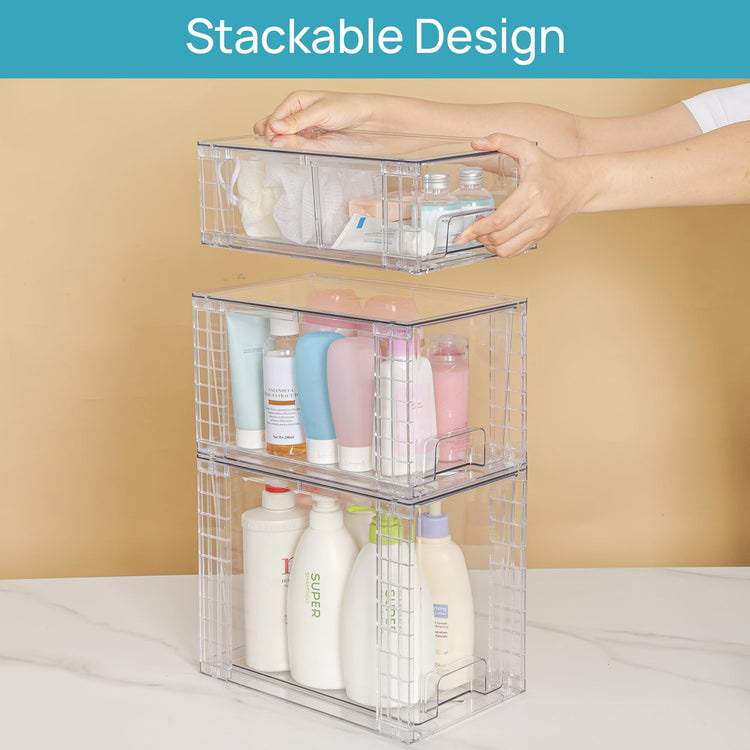 Clear Stackable Storage Drawers (6 Count)