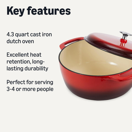 Enameled Cast Iron Dutch Oven Pot with Lid