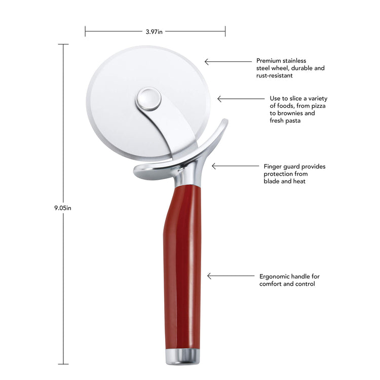 Classic Pizza Wheel with Sharp Blade For Cutting Through Crusts