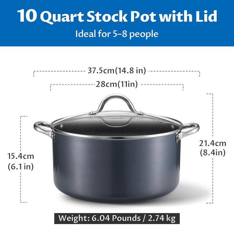 10 Quart Nonstick Stock Pot with Lid