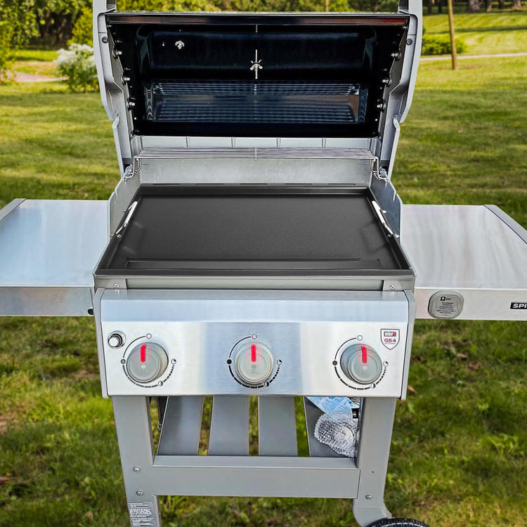6787 Full Size Griddle Inserts with Handles for Weber Spirit I & II 300 Series Grills Nonstick Flat Top Griddle for Weber Spirit E