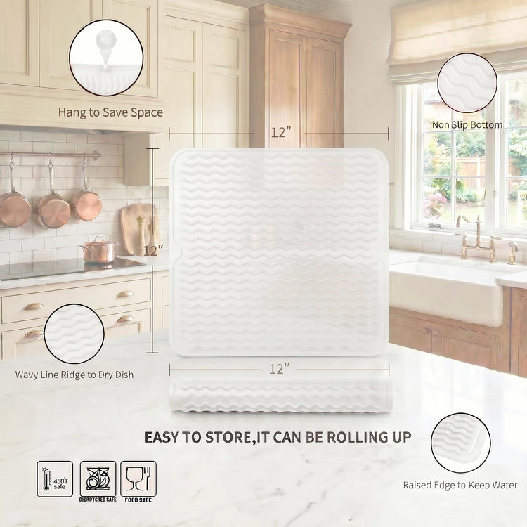 Silicone Dish Drying Mat for Multiple Usage