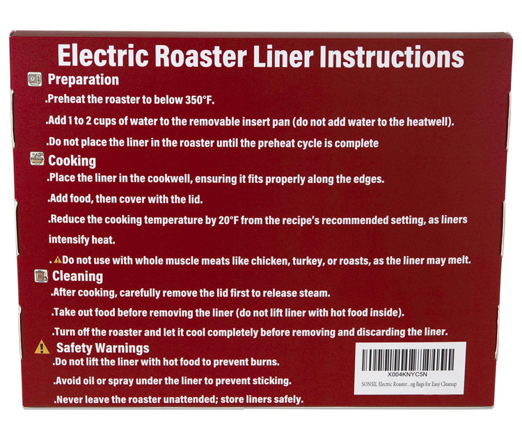 Electric Roaster Liners 34x18 Inch (20 Count)