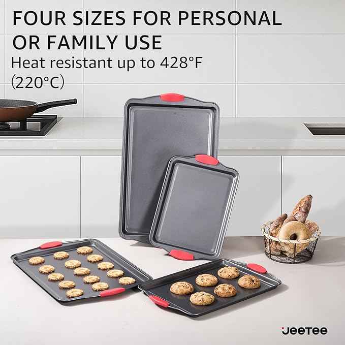 JEETEE 36Pcs Pots and Pans Set Non Stick, Cookware Set Non toxic Kitchen Healthy Induction Cooking Set W/Griddle, Sauté Pan, Baking Trays & Pancake Rake (PFOA, PFAS Free)