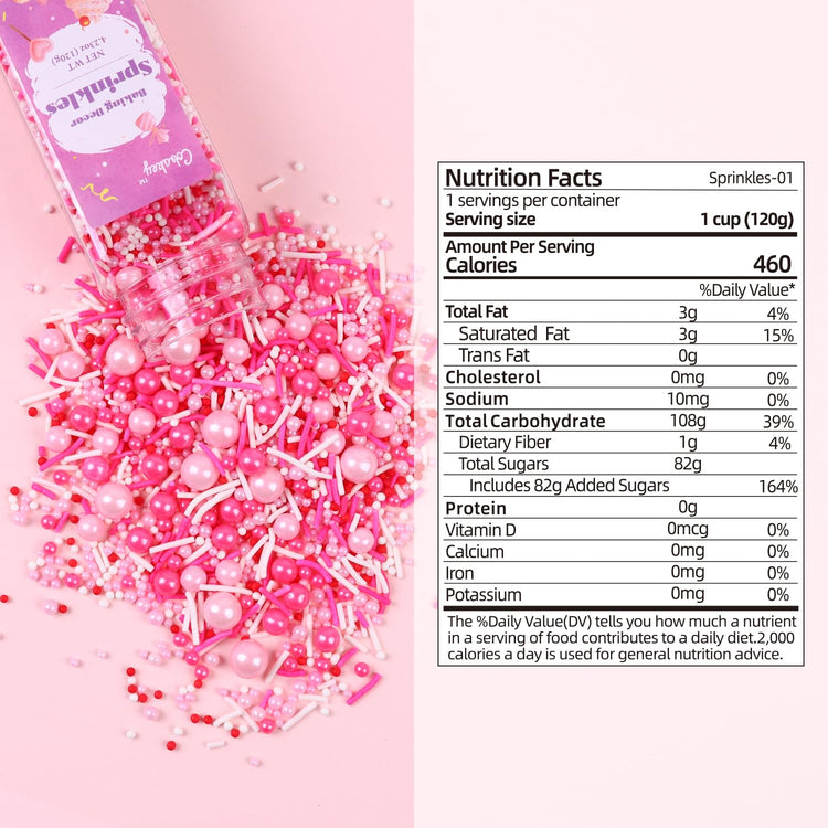 Pink Sprinkles for Cake Decorating 4.23ounce (4.23 Ounce)