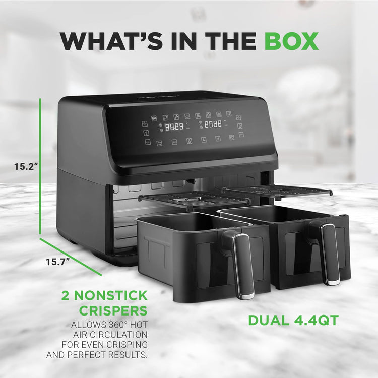 Double Basket Air Fryer 8.8 QT