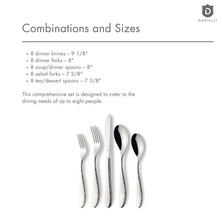 Hammered Silverware Set