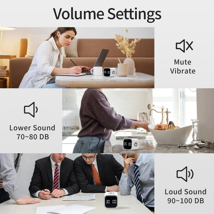 Productivity Timer Flip Gravity Sensor Cube Timer Countdown & Countup (2 Count)
