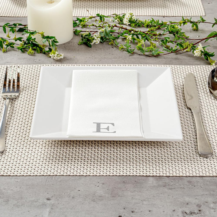 Silver E White Linen Feel Guest Towel Napkin (2000 Count)
