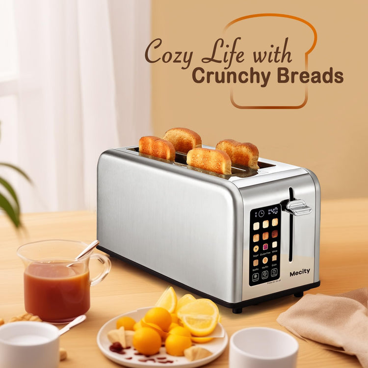 4 Slice Toaster Touch Screen 1.5" Long Slot