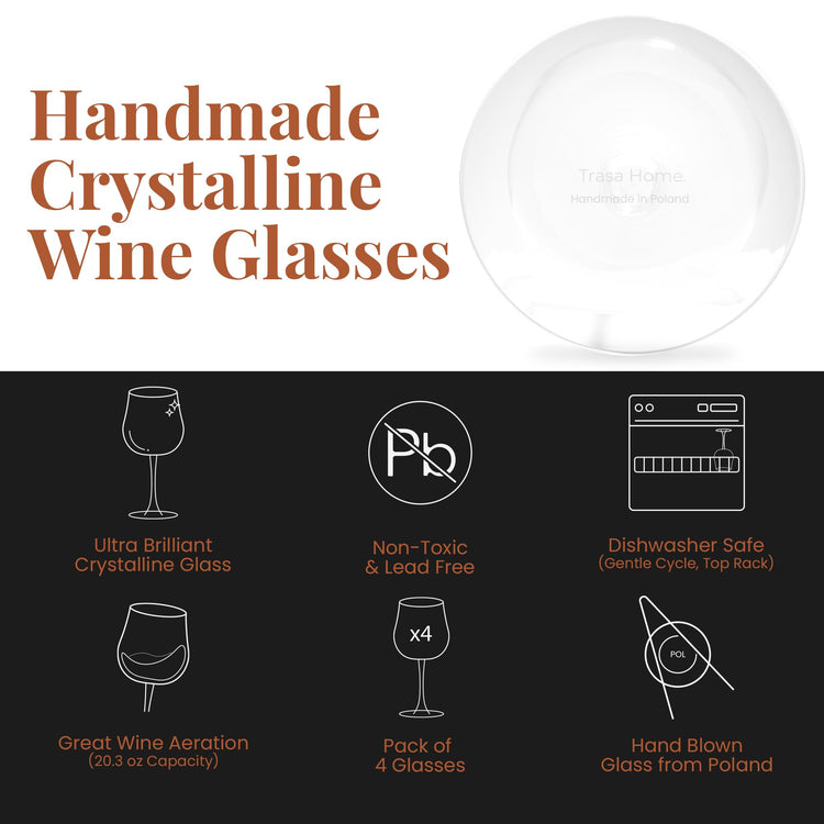 Tall Pour Wine Glasses by Larder & Vine (4 Count)