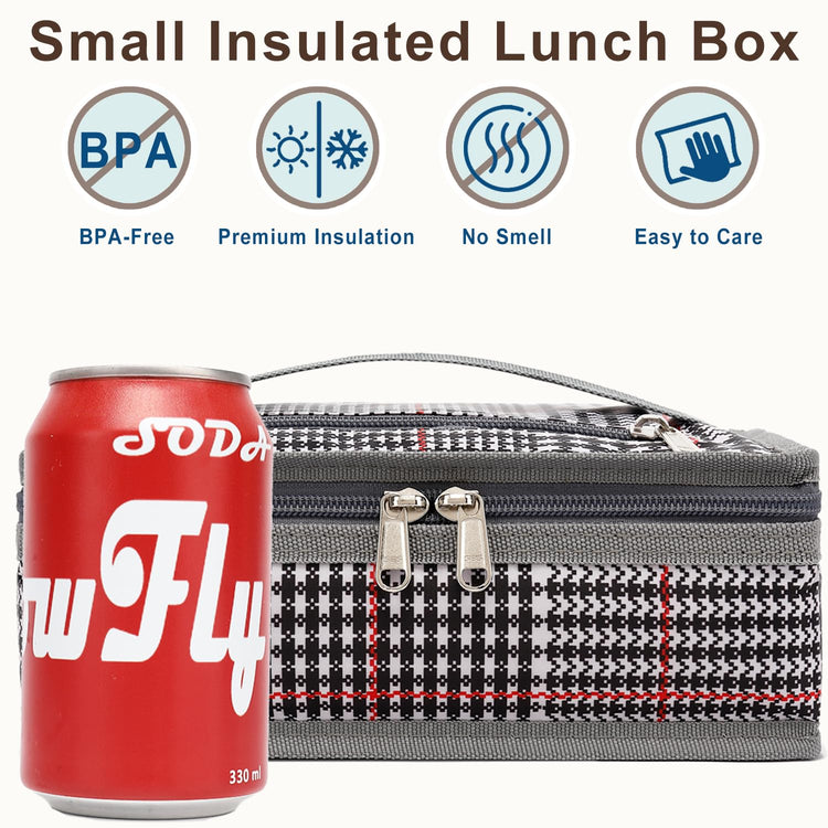 Small Insulated Lunch box Portable Soft Bag Mini Cooler Thermal Meal Tote Kit with Handle for Work & School