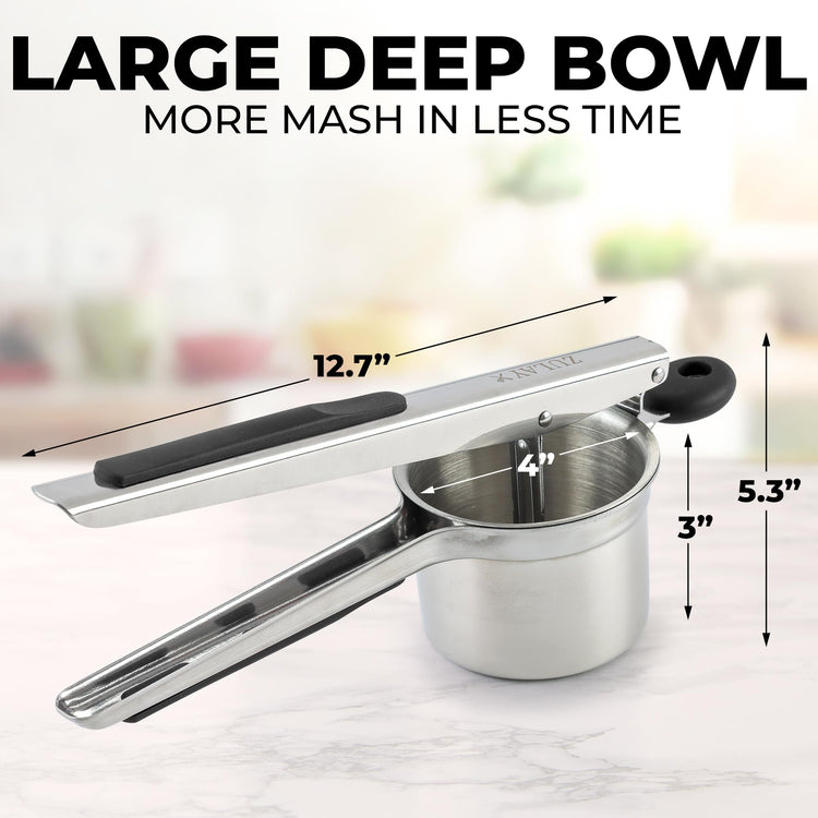 Premium Large 15oz Potato Ricer With 3 Interchangeable Discs
