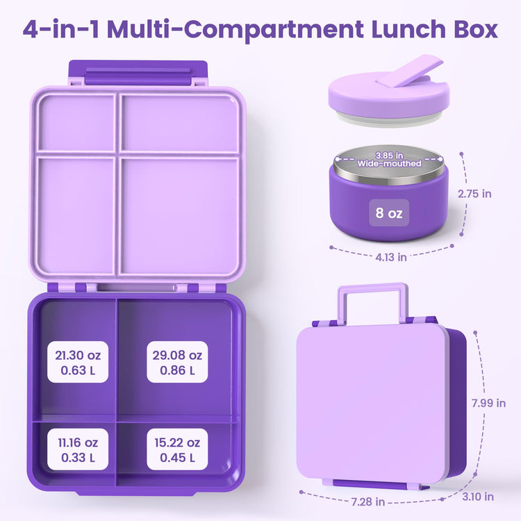 Bento Lunch Box for Kids with 8oz Soup Thermo