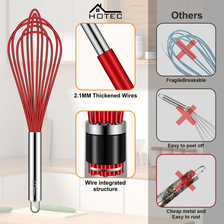 4 Pieces Silicone Whisks Set (4 Count)