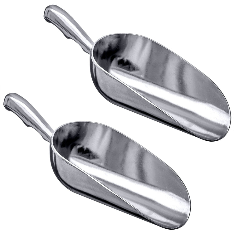 Elsa - 24-Ounce Aluminum Ice Scoops (Set of 2), Cast Aluminum Utility Scoops, Food-Grade, Good for Home and Commercial Use, NOT Dishwasher-Safe, Hand-Wash Recommended (2 Count)