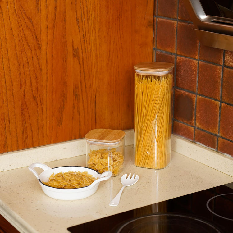 Glass Pasta Storage Jars Square 73oz (3 Count)