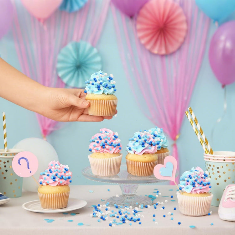 Blue White Pearl Sugar Sprinkles 2mm Blue Sprinkles for Cake Decorating (4.6 Ounce)