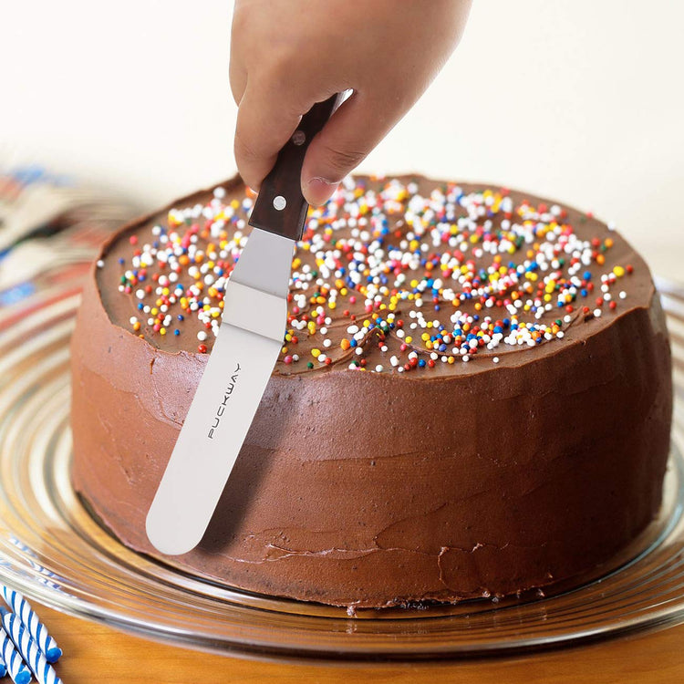 Offset Cake Icing Spatula Set of 3 Professional Stainless Steel Decorating Frosting Spatulas (3 Count)
