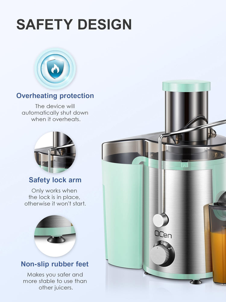 Juicer Machine 800W Centrifugal Juicer with Wide Mouth Feed Chute