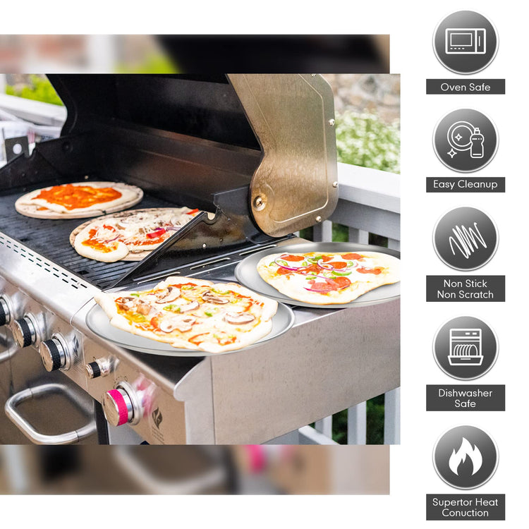 8 Pieces Silver Pizza Pans 10 Inch Bakeware (8 Count)