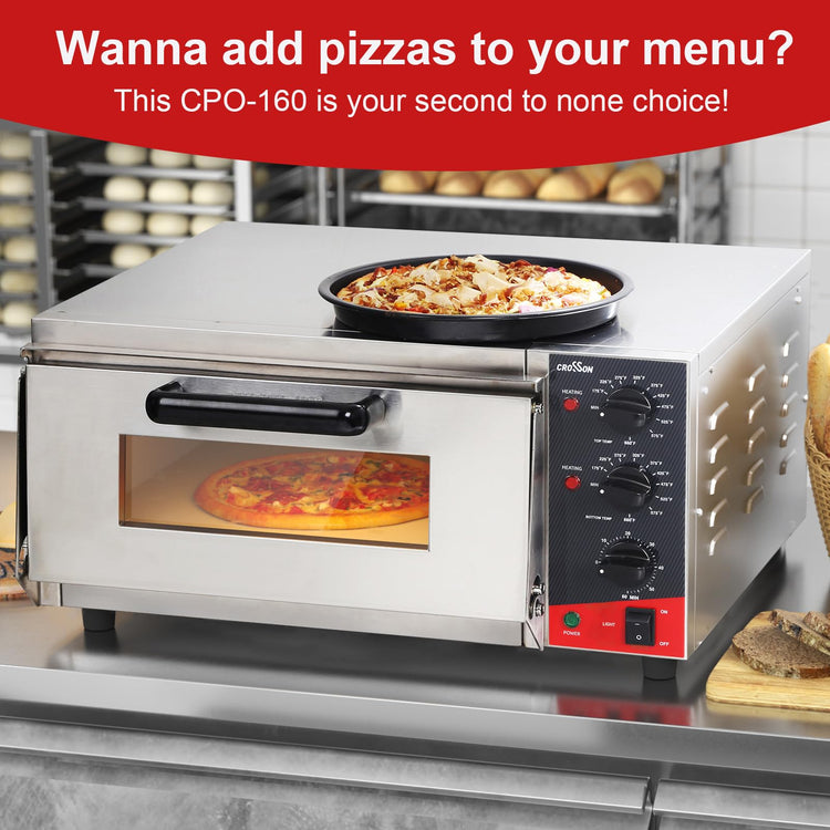 ETL listed Commercial 16 inch Countertop Electric Pizza Oven with pizza stone