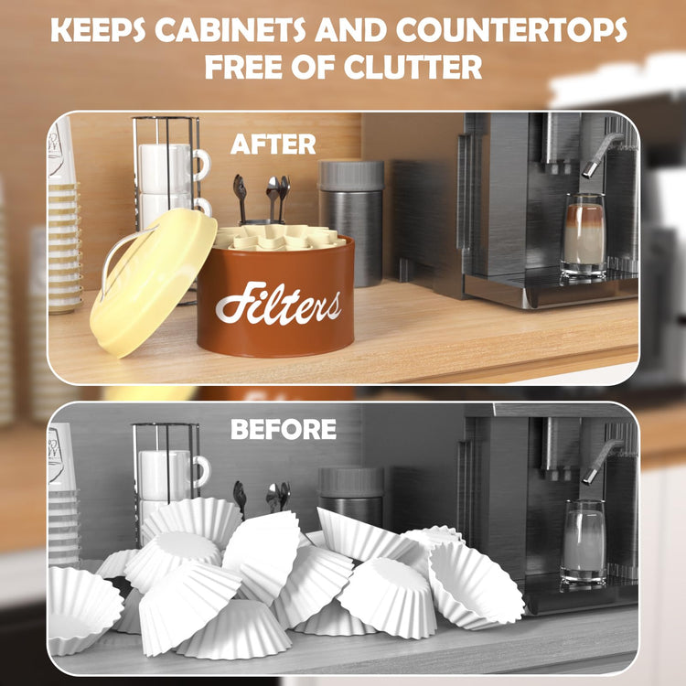 Brown Basket Coffee Filter Holder with Lid
