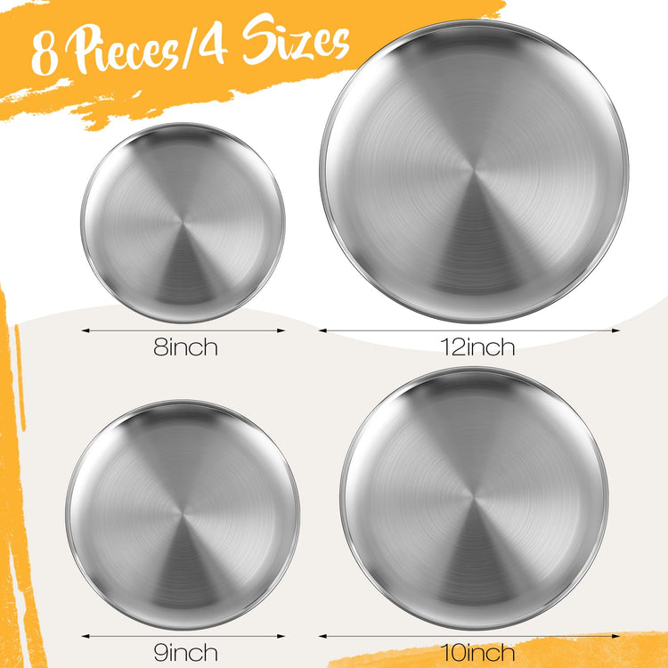 8 Pieces Silver Pizza Pans 8 (8 Count)
