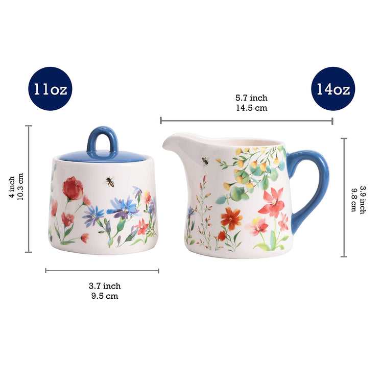 Summer Provence Ceramic Sugar and Creamer Set