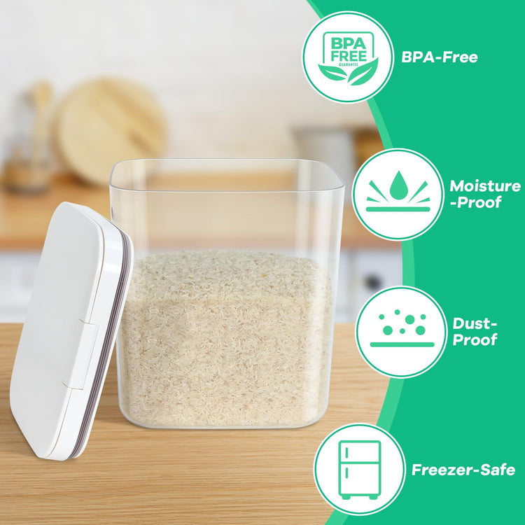 11 Lbs Rice Storage Container 5.8Qt Flour Sugar Containers with Flip