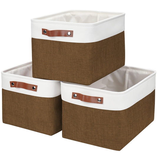 Storage Bins Large Fabric Storage Baskets for Shelves 3 Pack (3 Count)