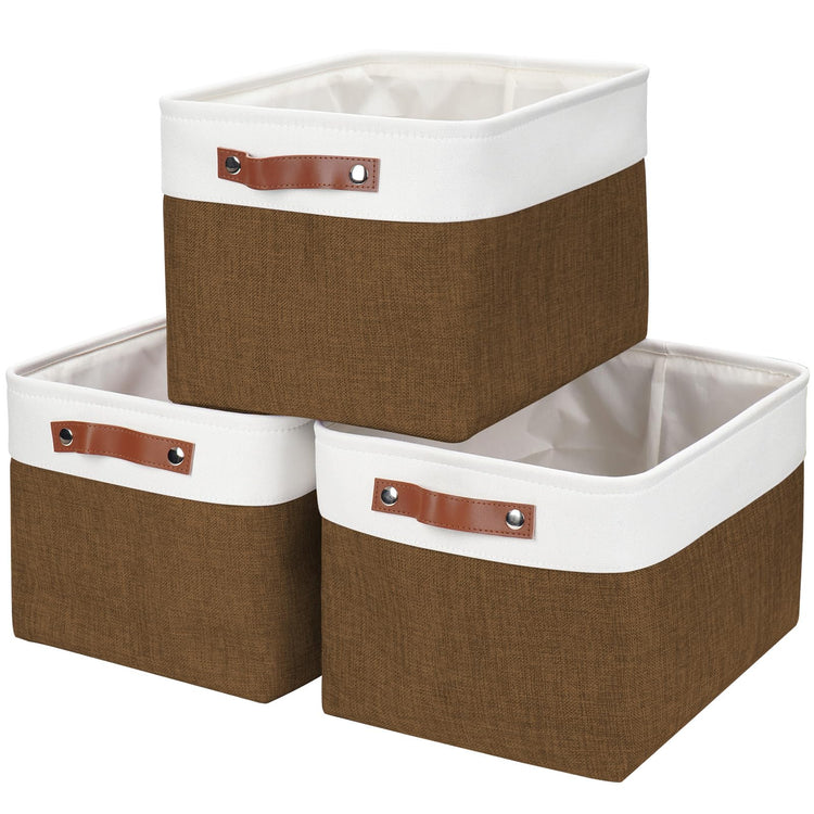 Storage Bins Large Fabric Storage Baskets for Shelves 3 Pack (3 Count)