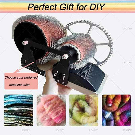 Artisan Fiber Blending Tool,Manual Wool Carder with Stainless Steel Pins,Perfect for Hand Spinning Yarn,Wool Felting & Color Mixing Projects Black/White