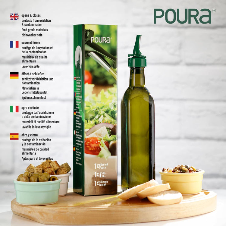 Glass Olive Oil Bottle Drizzler with Pourer Spout