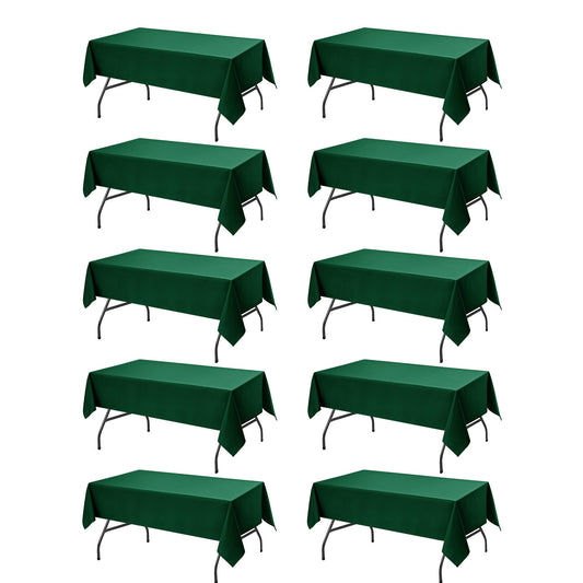 10 Pack Hunter Green Tablecloths for Rectangle Tables (10 Count)
