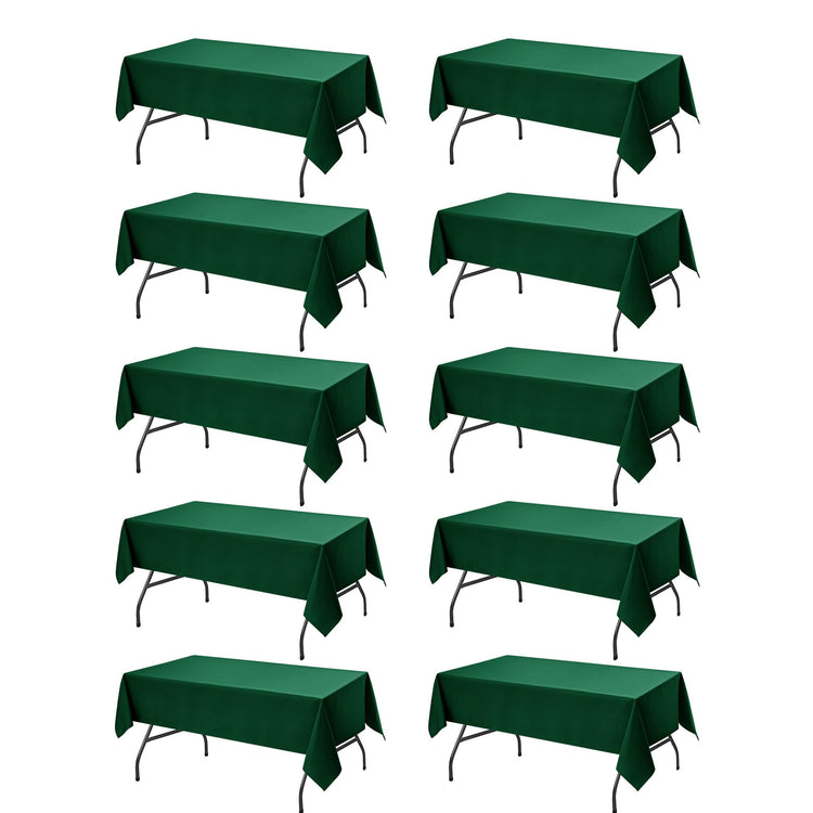10 Pack Hunter Green Tablecloths for Rectangle Tables (10 Count)
