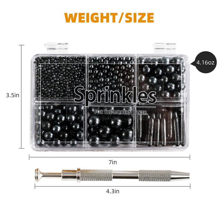 Black Mix Sugar Sprinkles (4.16 Ounce)