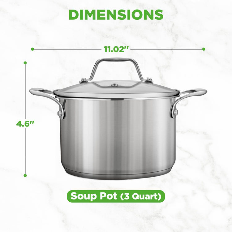 3 Quart Stainless Steel Soup Pot