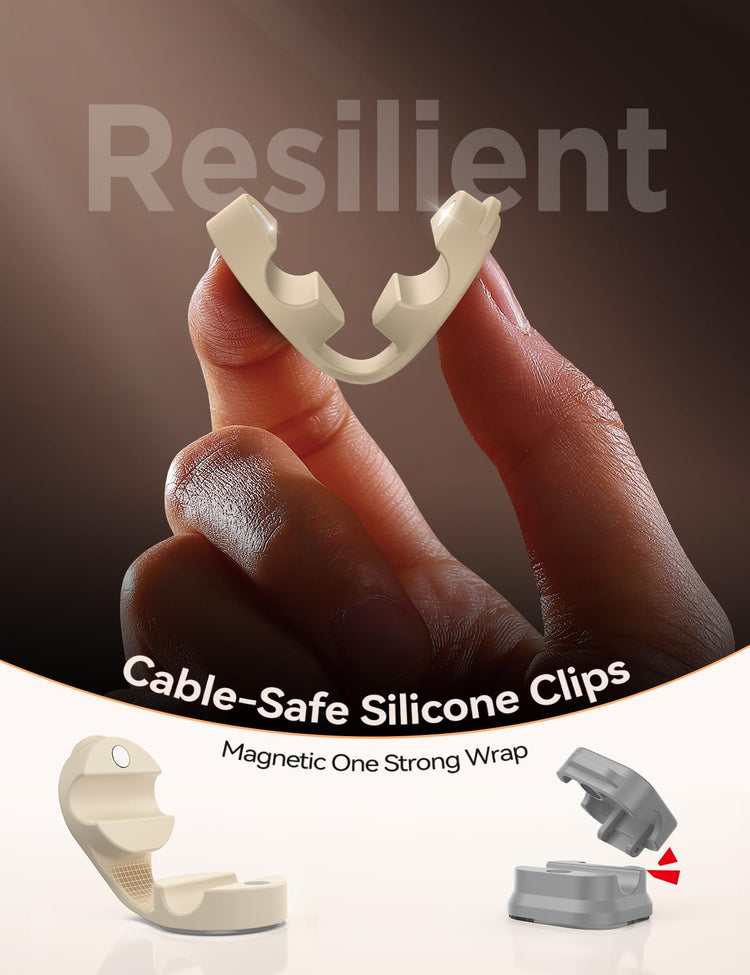 8 Pack Silicone Cord Organizer Magnetic Cable Clips (8 Count)