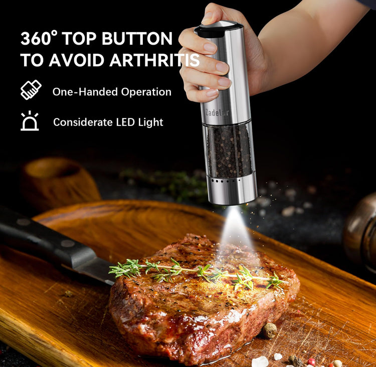 Electric Rechargeable Salt and Pepper Grinder Set (3.2123 Fl Oz)