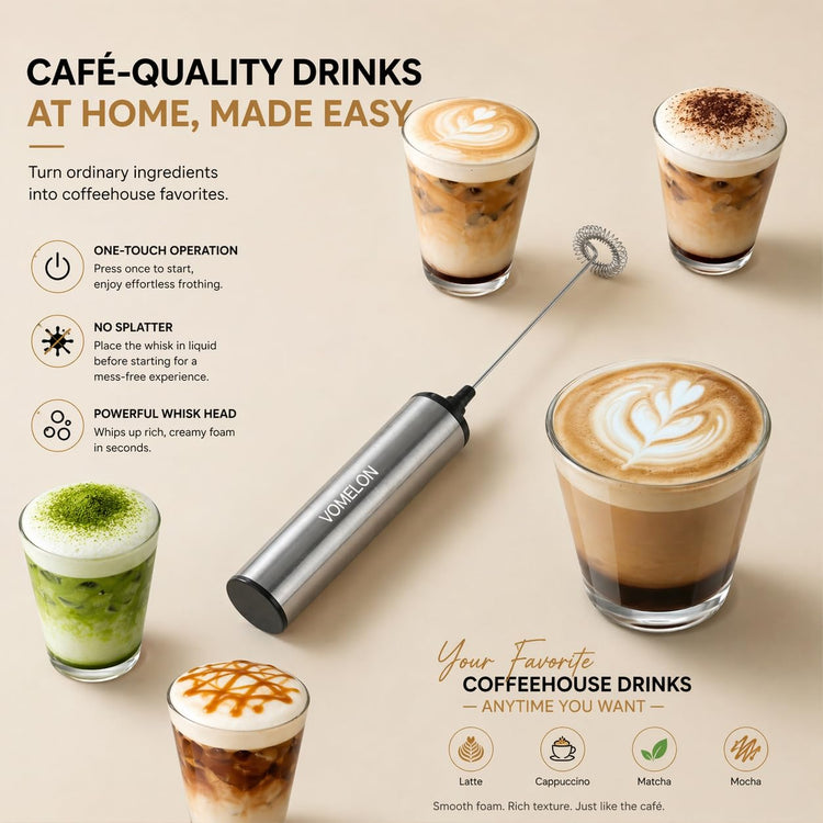 Rechargeable Milk Frother Battery Operated