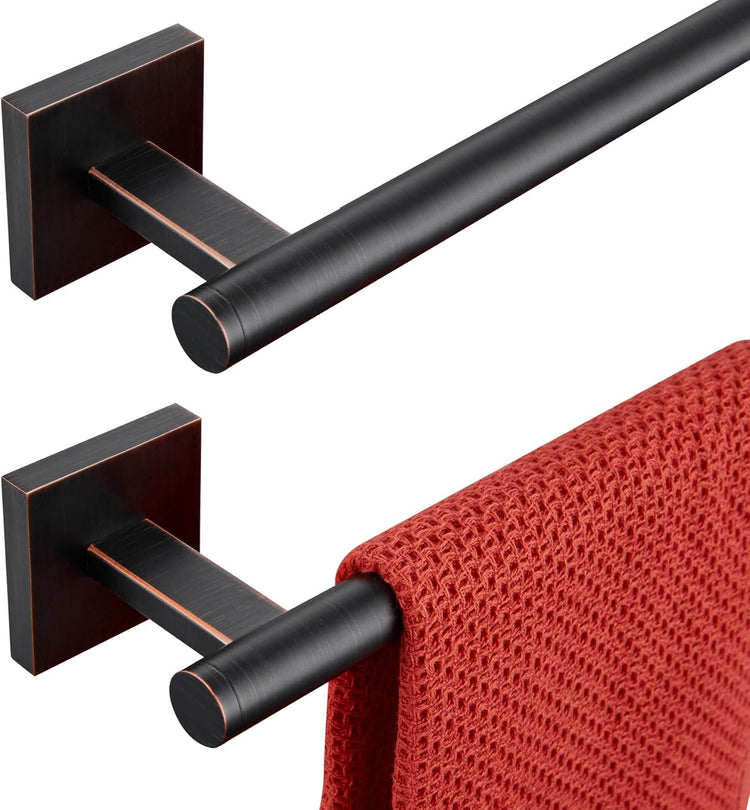 KOKOSIRI Bathroom Towel Bar Bath Towel Holders for Toilet Kitchen Cabinet Wall Mount 24 Inch, 2 Pack Oil Rubbed Bronze Stainless Steel B4005ORB-L24-P2