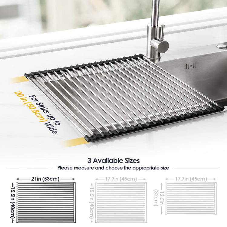 Roll Up Dish Drying Rack Over Sink